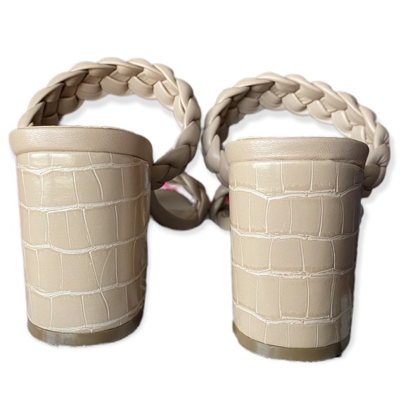NWT NEW DV Dolce Vita Tessa Chunky Braided Heel Sandal Cream Tan NIB block - Picture 4 of 6